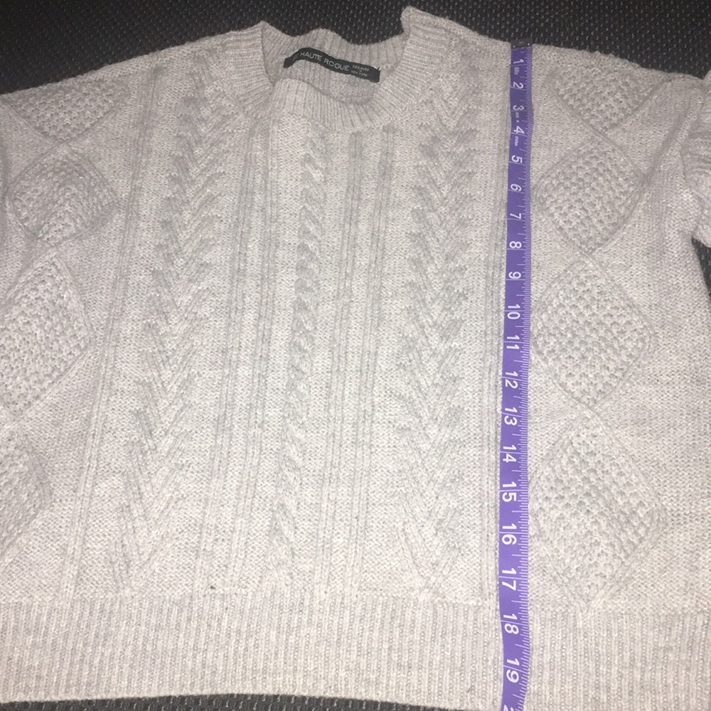 Haute Rogue Ruffle Sleeve Cable Knit Sweater Small - Picture 4 of 15